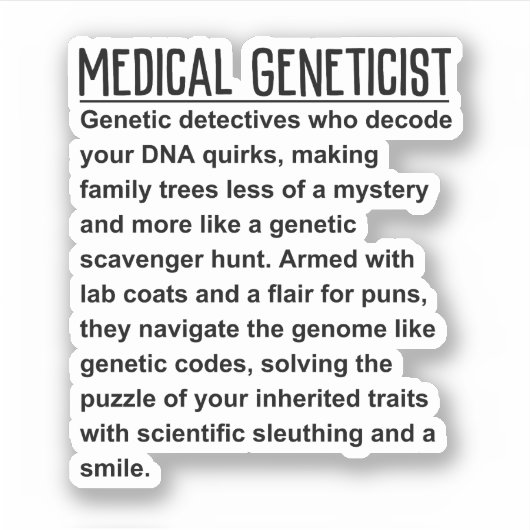 Medische geneticus sticker (Voorkant)