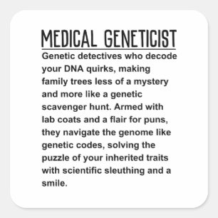 Medische geneticus vierkante sticker