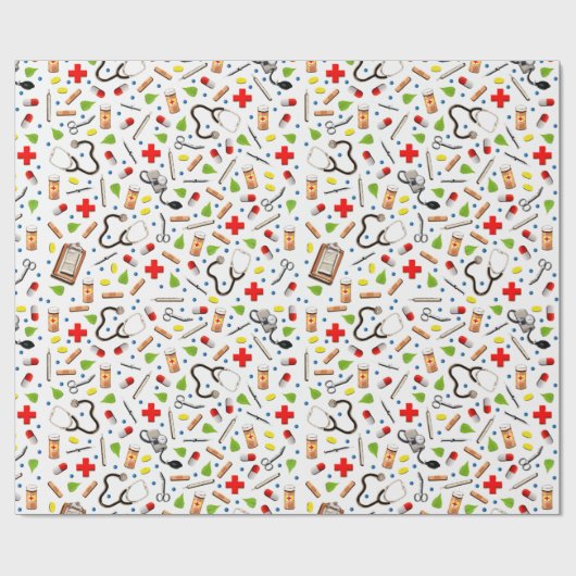 Medische gezondheidszorg cadeaupapier (Vlak)
