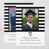 Medische gezondheidszorg Zwarte witte streep afstu Aankondiging (Voorkant / Achterkant)