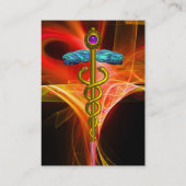 MEDISCHE GOLD CADUCEUS Oranje Gele Rode Lichte Gol Visitekaartje (Achterkant)