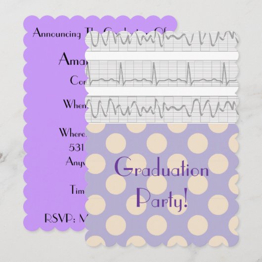 Medische Graduatie Uitnodigingen Paars (Voorkant / Achterkant)