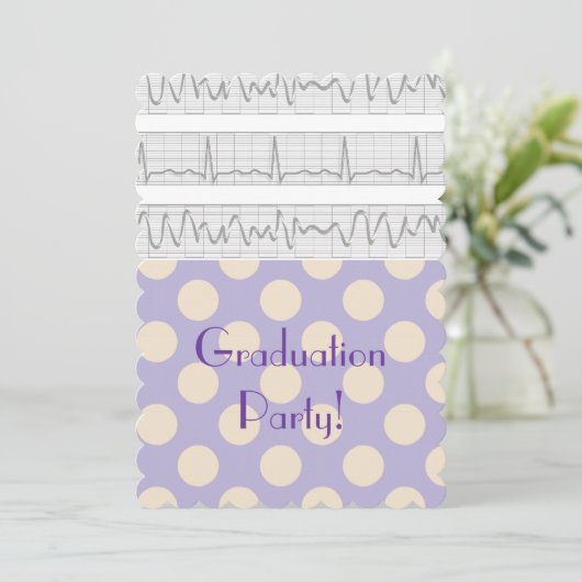 Medische Graduatie Uitnodigingen Paars (Staand voorkant)