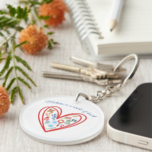 Medische Hart & Zorg Iconen Aangepaste Sjabloon Sleutelhanger