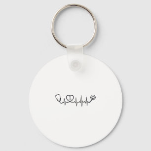 Medische Hartslag Stethoscoop Vector T-shirt Ontwe Sleutelhanger