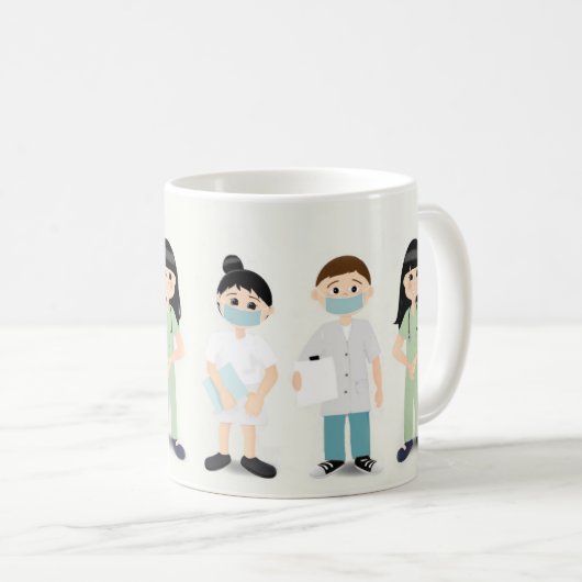 Medische Heros Mok met verpleegkundigen en artsen (Voorkant rechts)