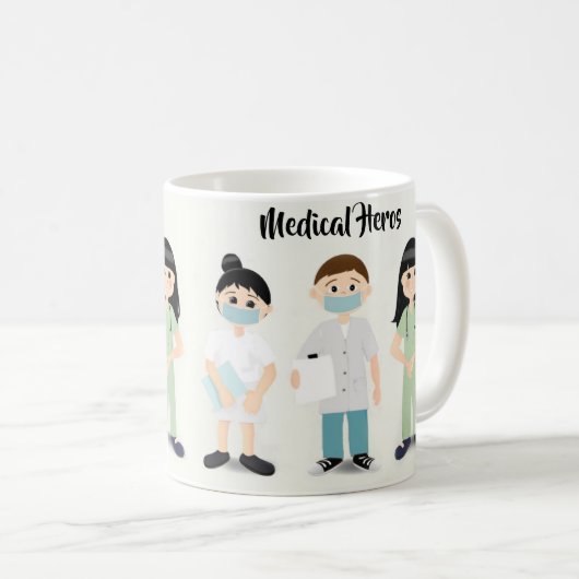 Medische Heros Mok met verpleegkundigen en artsen (Voorkant rechts)