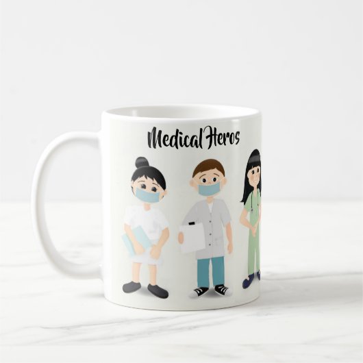 Medische Heros Mok met verpleegkundigen en artsen (Links)