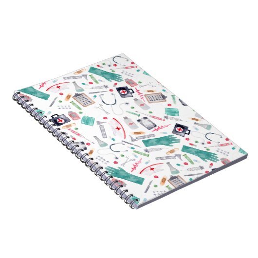 Medische hulpmiddelen in Waterverf Notitieboek (Rechterzijde)