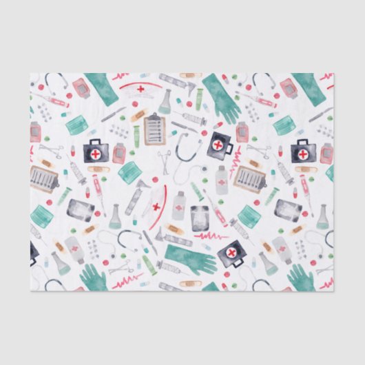 Medische hulpmiddelen in Waterverf Tissuepapier (Voorkant)