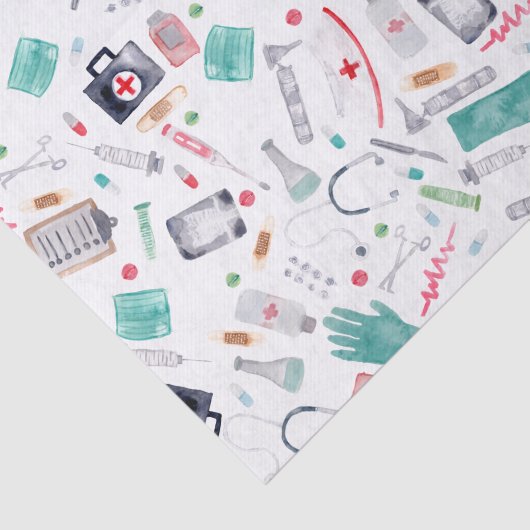 Medische hulpmiddelen in Waterverf Tissuepapier (Detail)