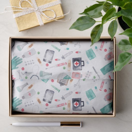 Medische hulpmiddelen in Waterverf Tissuepapier (Geschenk)
