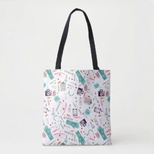 Medische hulpmiddelen in Waterverf Tote Bag