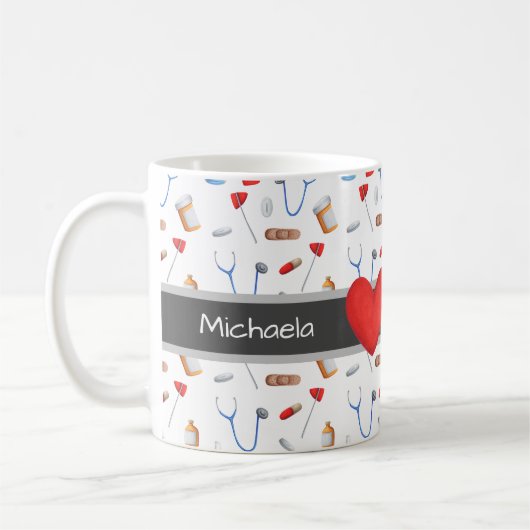 Medische hulpmiddelen Patroon Hart Koffiemok (Links)