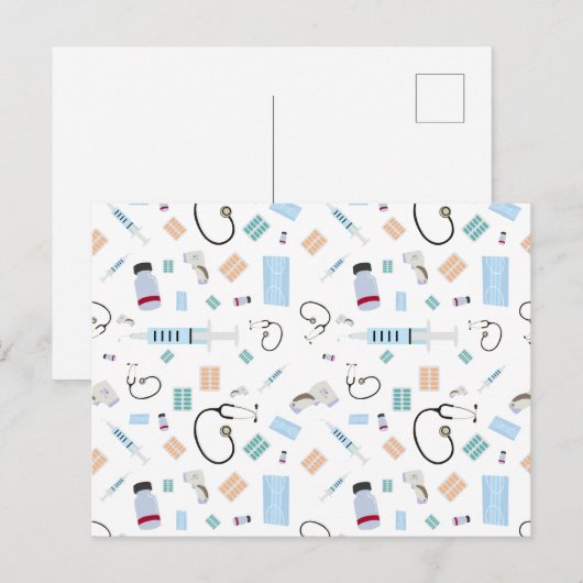 Medische hulpmiddelen voor artsen in de gezondheid briefkaart (Voorkant / Achterkant)