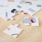 Medische hulpmiddelen voor artsen in de gezondheid legpuzzel (Zijkant)