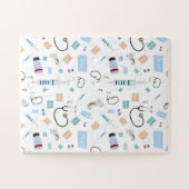 Medische hulpmiddelen voor artsen in de gezondheid legpuzzel (Horizontaal)