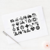 Medische Iconen vet zwart-wit ontwerp Rechthoekige Sticker (Envelop)