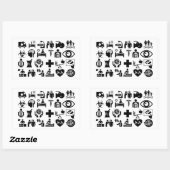 Medische Iconen vet zwart-wit ontwerp Rechthoekige Sticker (Vel)