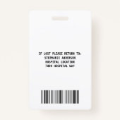 Medische ID-badge van ziekenhuismedewerker Badge (Achterkant)