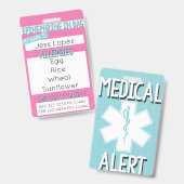 Medische identificatiebadge voor voedselallergie b badge (Voor- en achterkant)