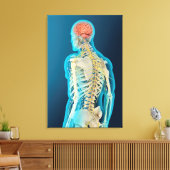 Medische illustratie van de menselijke hersenen en canvas afdruk (Insitu (Woonkamer))