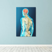 Medische illustratie van de menselijke hersenen en canvas afdruk (Insitu (Houten vloer))