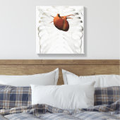 Medische illustratie van het menselijk hart en de  canvas afdruk (Insitu (Slaapkamer))
