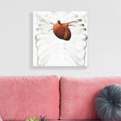 Medische illustratie van het menselijk hart en de  canvas afdruk (Insitu (Woonkamer))