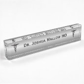 Medische indicator Persoonlijk Desk Plaque Silver Naambordje