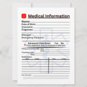 Medische informatie Noodkoelkast Kaart (Voorkant)