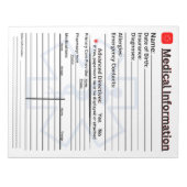 Medische informatie Noodkoelkast Notitieblok (Voorkant)