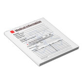 Medische informatie Noodkoelkast Notitieblok (Schuin)