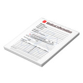 Medische informatie Noodkoelkast Notitieblok (Linkerzijde)