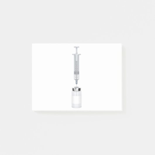 Medische injectieflacon en spuit post-it® notes (Voorkant)