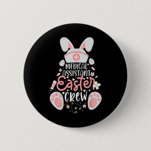 Medische Instant Paasdag Verpleegster Crew Bunny E Ronde Button 5,7 Cm