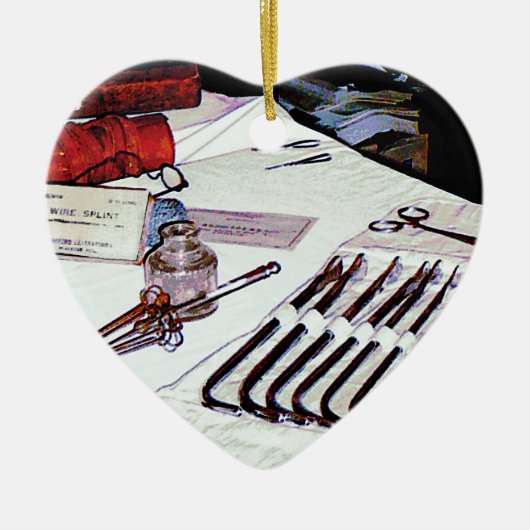 Medische instrumenten keramisch ornament (Voorkant)