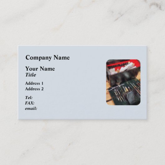 Medische instrumenten voor de burgeroorlog visitekaartje (Voorkant)