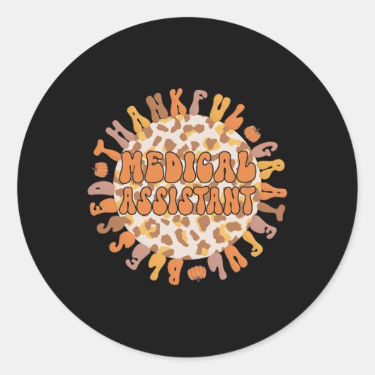 Medische Istant Thanksgiving Med Istant Ronde Sticker (Voorkant)