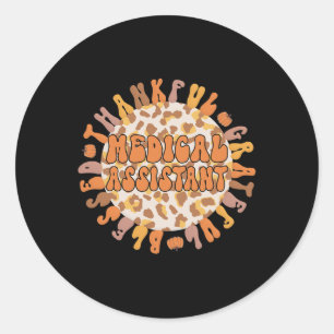 Medische Istant Thanksgiving Med Istant Ronde Sticker
