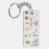 Medische kaarten menselijke anatomiediagrammen sleutelhanger (Voorkant Links)