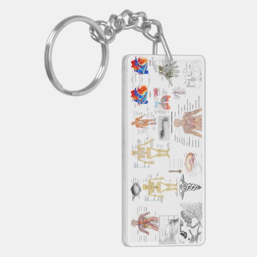 Medische kaarten menselijke anatomiediagrammen sleutelhanger (Voorkant Links)