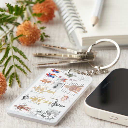 Medische kaarten menselijke anatomiediagrammen sleutelhanger (Voorkant Rechts)