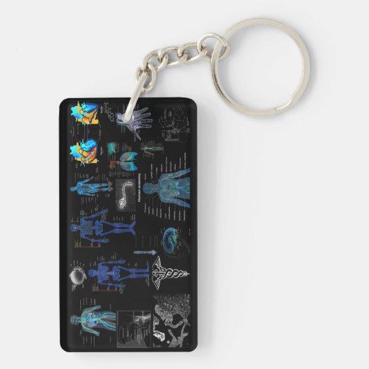 Medische kaarten menselijke anatomiediagrammen sleutelhanger (achterkant)