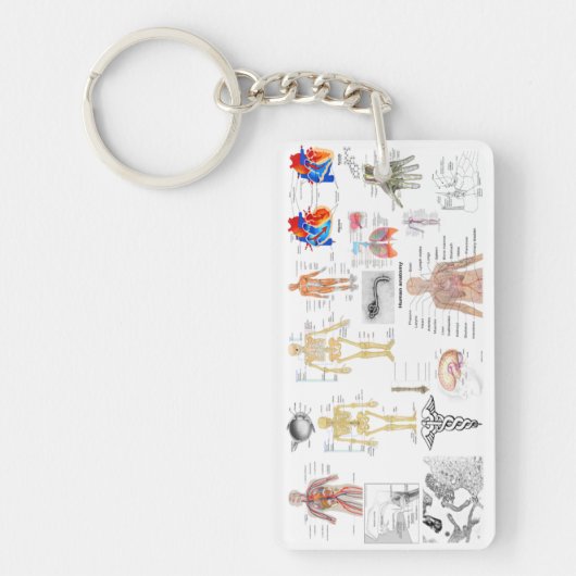 Medische kaarten menselijke anatomiediagrammen sleutelhanger (Voorkant)