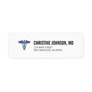 Medische kaducus Doctor Nurse Return-adres Etiket
