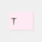 Medische kaducus op roze post-it® notes (Voorkant)