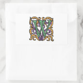 Medische kalligrafie Elegant Letter W Rechthoekige Sticker (Tas)