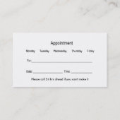 Medische Kantoor Afsprakenkaartje (Achterkant)