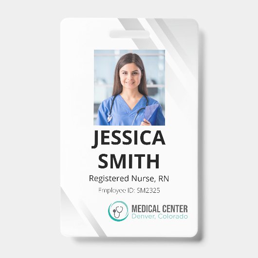 Medische kantoor ID-badge met foto Badge (Voorzijde)